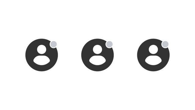 3 icon animation, 4k resolution set pack about essential account, ready to use, transparent, auto looping