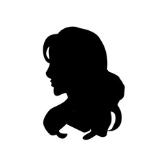 Female profile silhouettes, different variants