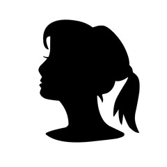 Female profile silhouettes, different variants