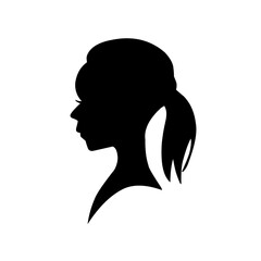 Female profile silhouettes, different variants