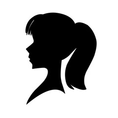 Female profile silhouettes, different variants