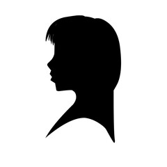 Female profile silhouettes, different variants