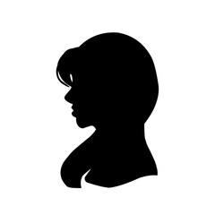 Female profile silhouettes, different variants