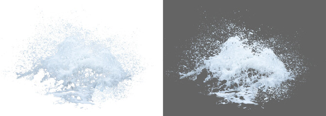 Water splash transparent isolated.  Blue white watter png. Shape form droplet of Water splashes...