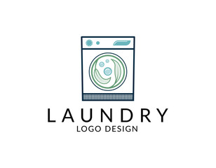 Laundry logo design vector, emblems and design elements
