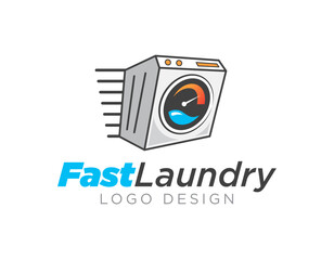 Fast laundry logo design vector, emblems and design elements