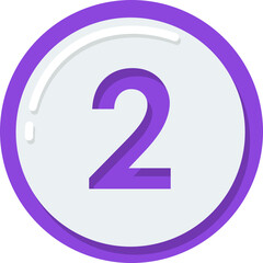 Number 2 Bullet Circle Icon 