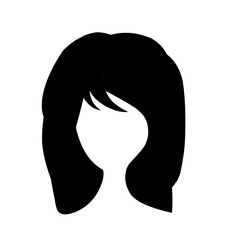 female hairstyles of different shapes isolated