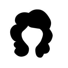 female hairstyles of different shapes isolated