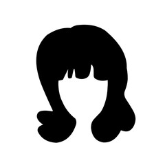 female hairstyles of different shapes isolated