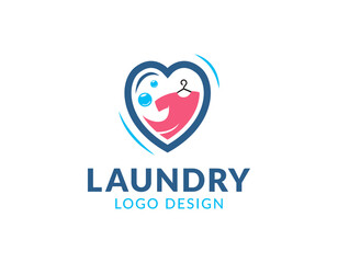 Laundry logo design vector, emblems and design elements