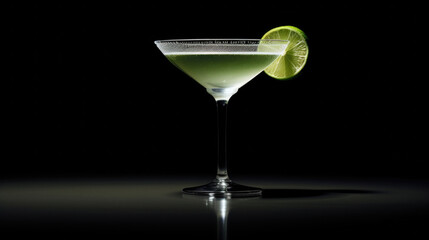 Refreshing Daiquiri or Martini Cocktail on Bright Color Background, copy space
