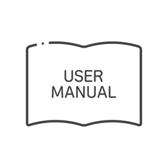 USER MANUALと書いてある本の形のアイコン - シンプルなマニュアルのイメージ素材