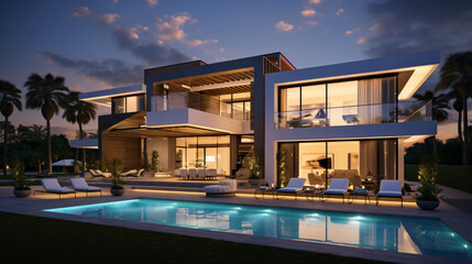 A contemporary luxurious villa