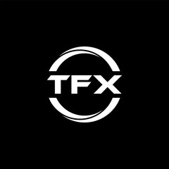 TFX letter logo design with black background in illustrator, cube logo, vector logo, modern alphabet font overlap style. calligraphy designs for logo, Poster, Invitation, etc.