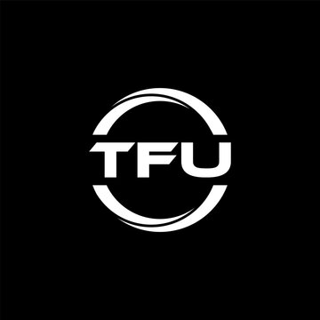 TFU letter logo design with black background in illustrator, cube logo, vector logo, modern alphabet font overlap style. calligraphy designs for logo, Poster, Invitation, etc.
