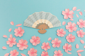 Fan and cherry blossoms