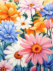 Fototapeta premium all over pattern of flowers