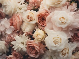 Bunch of pink and white flowers