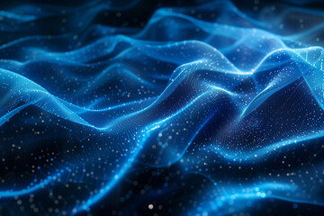 Mesmerizing Abstract Background Intricate Interwoven Lines in Glowing Blue Hue Set Against a Dark Background