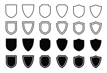 Set of shield icon vector illustration - obrazy, fototapety, plakaty