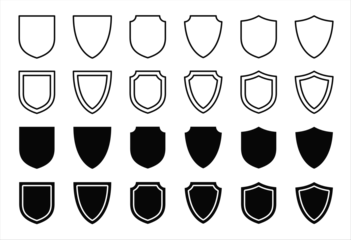 Fotobehang Set of shield icon vector illustration © fajar
