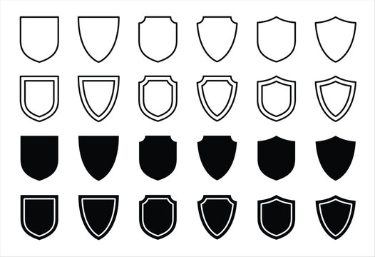 Set of shield icon vector illustration - Powered by Adobe