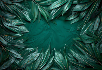 a tropical leaf background with space to write on it  - obrazy, fototapety, plakaty