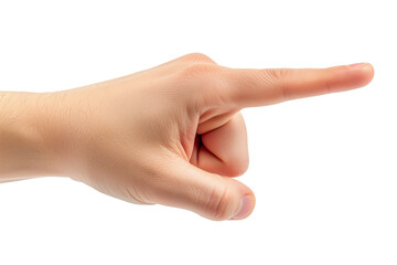 Hand pointing on transparent background - symbolizing concepts of business and gesture