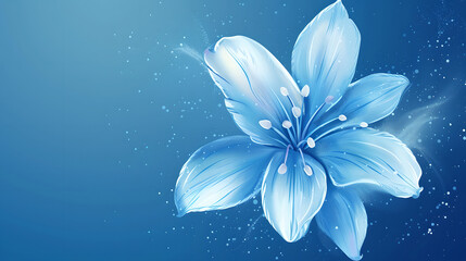 Clipart of blue flowers and background