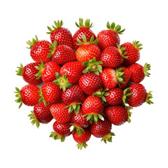 A group of strawberries isolated on transparent background.