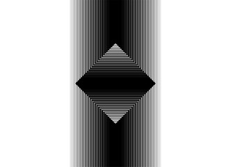 Black and white striped pattern of thin lines with a square in the center. Modern vector background