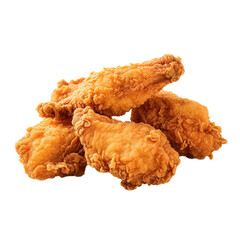 A group of fried chicken isolated on transparent background.