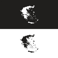 Greece black map on white background vector