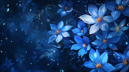 Clipart background of blue flowers