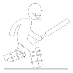 Player man icon vector line art eps