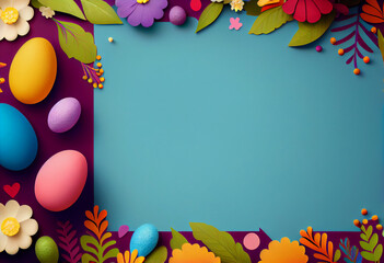 Colorful Easter Flower Card Background
