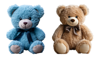 set of teddy bears with various colors, generative ai