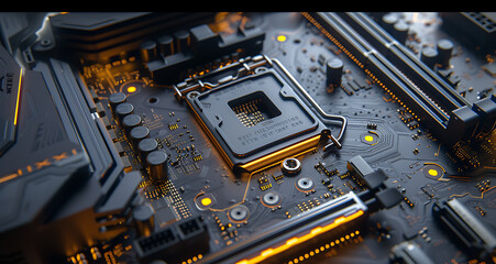 an icon is placed on the top of part of a motherboard