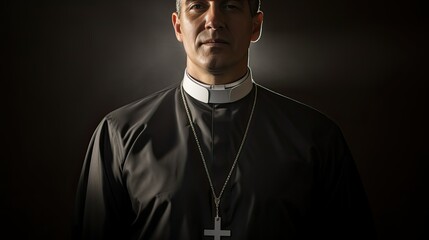 church catholic priest collar - obrazy, fototapety, plakaty