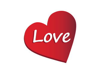 A heart with the text "love ". Vector image