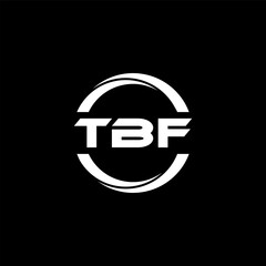 TBF letter logo design with black background in illustrator, cube logo, vector logo, modern alphabet font overlap style. calligraphy designs for logo, Poster, Invitation, etc.