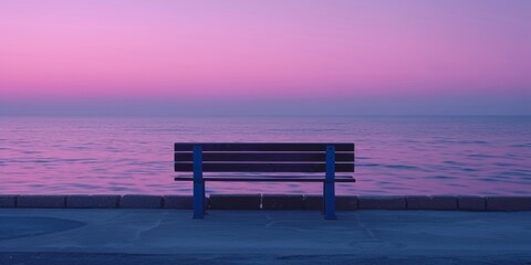 Fototapeta na wymiar A Tranquil Refuge Under A Purple Sky, Inviting Rest And Rejuvenation. Concept Purple Sky Oasis, Serene Retreat, Restful Haven, Rejuvenation Hideaway
