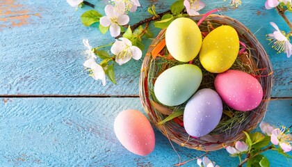 Fototapeta na wymiar Beautiful colorful easter eggs