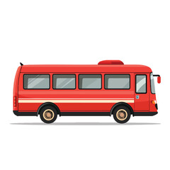 Obraz na płótnie Canvas Vector design red tour bus transport flat cartoon.