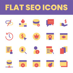 Set Flat Search Optimization Engine Icon