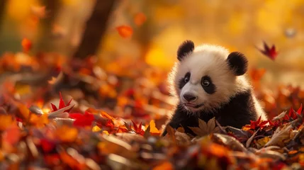 Foto op Plexiglas panda in the forest © Gulraiz