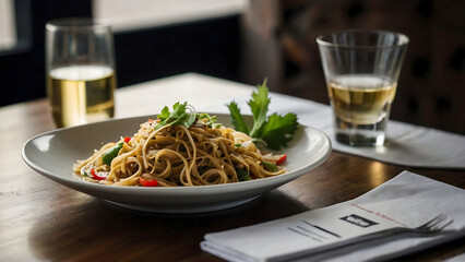 Spaghetti with pesto