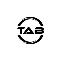 TAB letter logo design with white background in illustrator, cube logo, vector logo, modern alphabet font overlap style. calligraphy designs for logo, Poster, Invitation, etc.