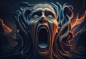 The scream of the nature. Generative AI - obrazy, fototapety, plakaty